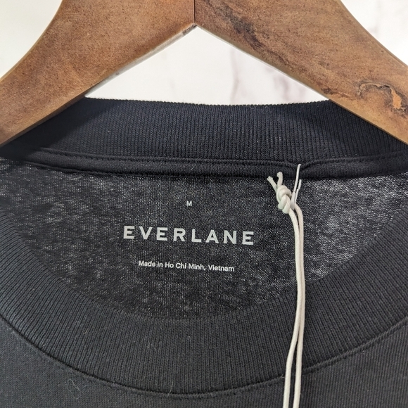 Everlane T Shirt Mens Medium Black Short Sleeve The Premium Weight Tee - Picture 4 of 14